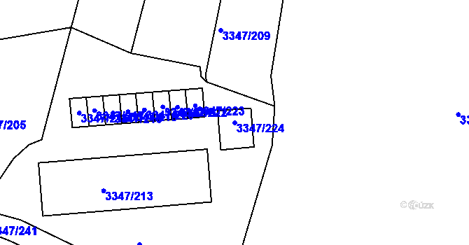 Parcela st. 3347/224 v KÚ Mikulov na Moravě, Katastrální mapa