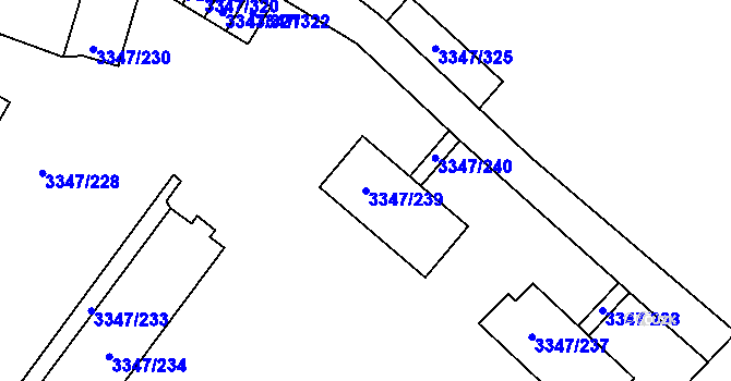 Parcela st. 3347/239 v KÚ Mikulov na Moravě, Katastrální mapa
