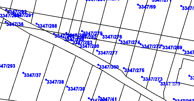 Parcela st. 3347/277 v KÚ Mikulov na Moravě, Katastrální mapa