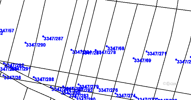 Parcela st. 3347/278 v KÚ Mikulov na Moravě, Katastrální mapa
