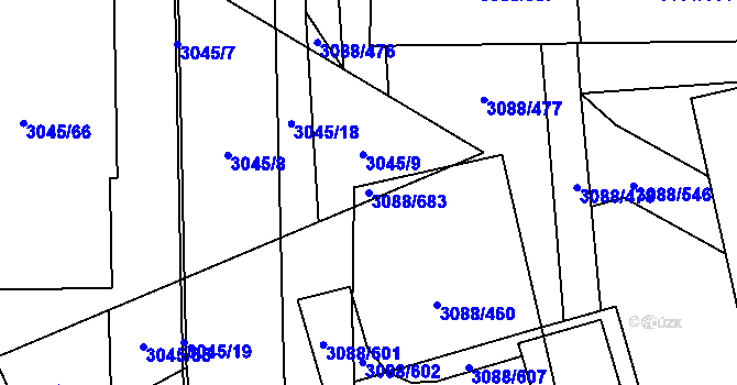 Parcela st. 3088/683 v KÚ Mikulov na Moravě, Katastrální mapa