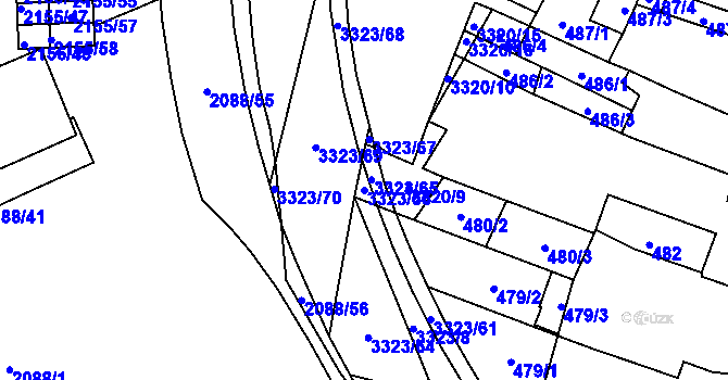 Parcela st. 3323/66 v KÚ Mikulov na Moravě, Katastrální mapa