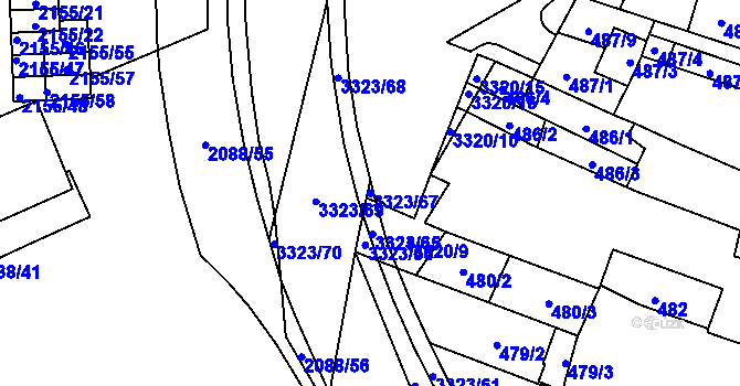 Parcela st. 3323/67 v KÚ Mikulov na Moravě, Katastrální mapa