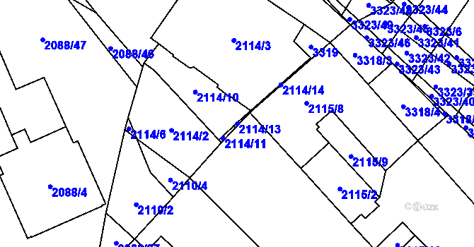 Parcela st. 2114/13 v KÚ Mikulov na Moravě, Katastrální mapa