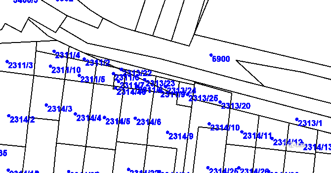 Parcela st. 2313/24 v KÚ Mikulov na Moravě, Katastrální mapa