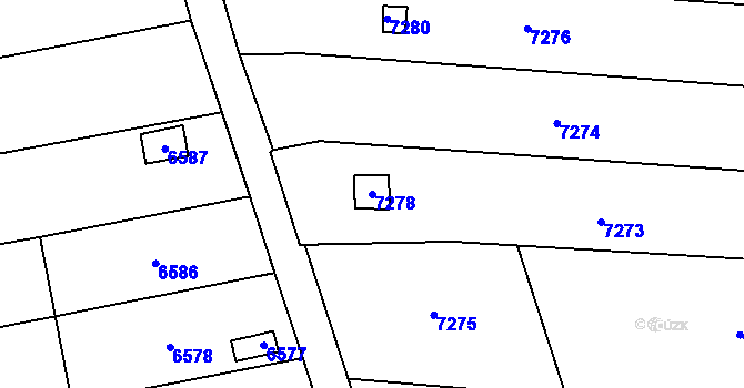 Parcela st. 7278 v KÚ Mikulov na Moravě, Katastrální mapa