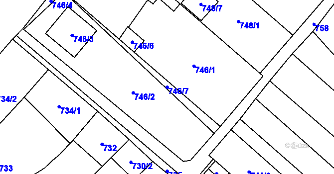 Parcela st. 746/7 v KÚ Mikulov na Moravě, Katastrální mapa