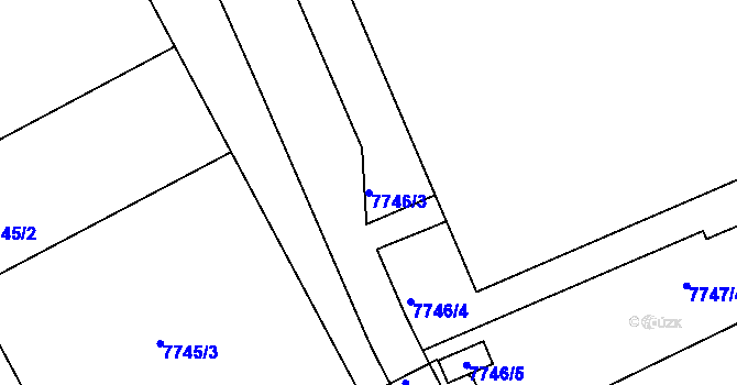 Parcela st. 7746/3 v KÚ Mikulov na Moravě, Katastrální mapa