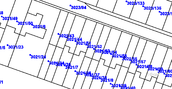 Parcela st. 3021/52 v KÚ Mikulov na Moravě, Katastrální mapa