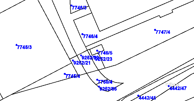 Parcela st. 7746/5 v KÚ Mikulov na Moravě, Katastrální mapa