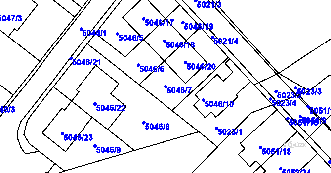 Parcela st. 5046/7 v KÚ Mikulov na Moravě, Katastrální mapa