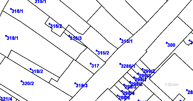 Parcela st. 315/2 v KÚ Mikulov na Moravě, Katastrální mapa