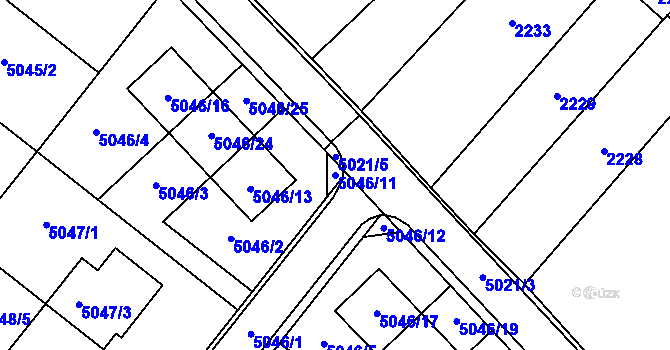 Parcela st. 5046/11 v KÚ Mikulov na Moravě, Katastrální mapa