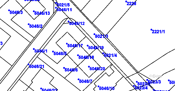 Parcela st. 5046/19 v KÚ Mikulov na Moravě, Katastrální mapa
