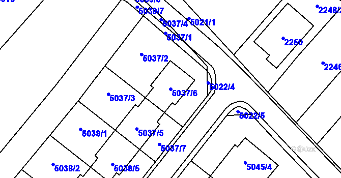 Parcela st. 5037/6 v KÚ Mikulov na Moravě, Katastrální mapa