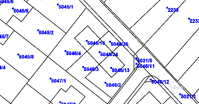 Parcela st. 5046/24 v KÚ Mikulov na Moravě, Katastrální mapa