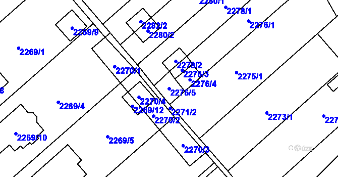 Parcela st. 2276/5 v KÚ Mikulov na Moravě, Katastrální mapa