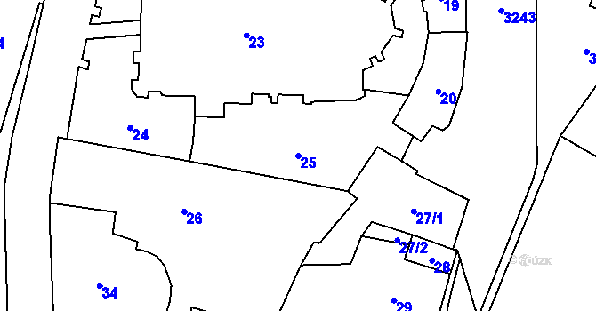 Parcela st. 25 v KÚ Mikulov na Moravě, Katastrální mapa