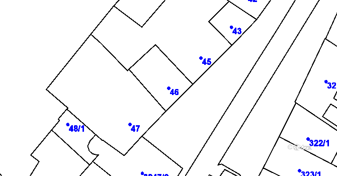Parcela st. 46 v KÚ Mikulov na Moravě, Katastrální mapa