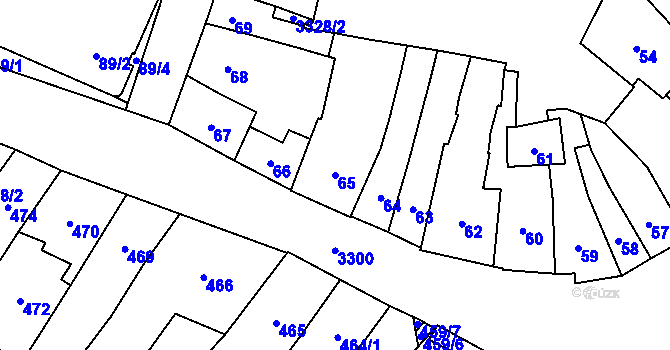 Parcela st. 65 v KÚ Mikulov na Moravě, Katastrální mapa