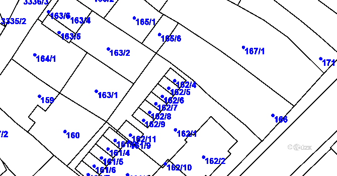 Parcela st. 162/5 v KÚ Mikulov na Moravě, Katastrální mapa
