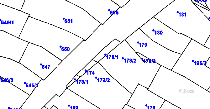 Parcela st. 178/1 v KÚ Mikulov na Moravě, Katastrální mapa