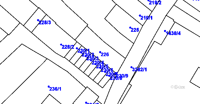 Parcela st. 226 v KÚ Mikulov na Moravě, Katastrální mapa