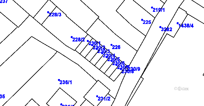 Parcela st. 230/4 v KÚ Mikulov na Moravě, Katastrální mapa