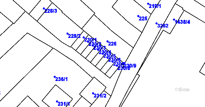 Parcela st. 230/5 v KÚ Mikulov na Moravě, Katastrální mapa