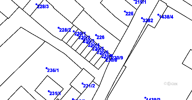 Parcela st. 230/6 v KÚ Mikulov na Moravě, Katastrální mapa