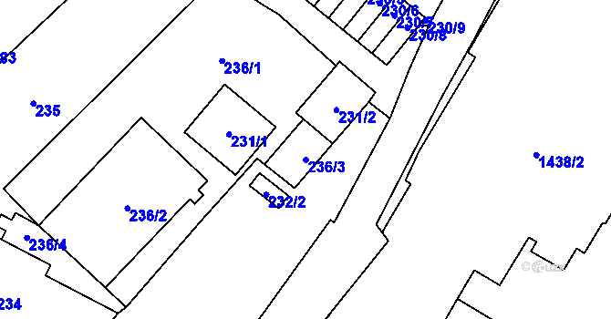 Parcela st. 236/3 v KÚ Mikulov na Moravě, Katastrální mapa