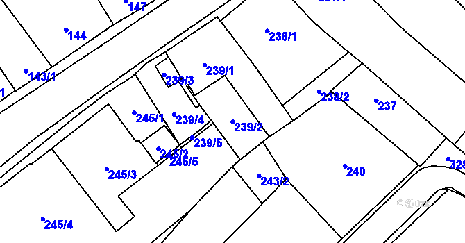 Parcela st. 239/2 v KÚ Mikulov na Moravě, Katastrální mapa