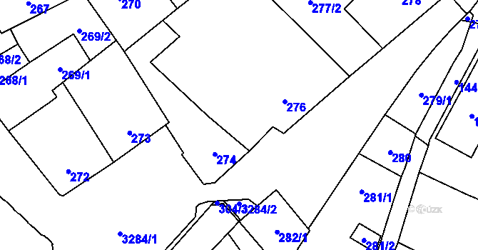 Parcela st. 275 v KÚ Mikulov na Moravě, Katastrální mapa
