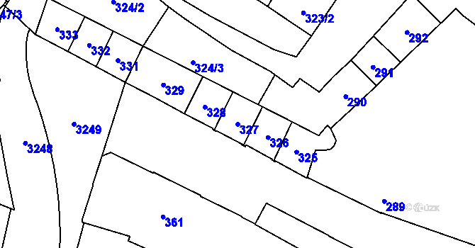 Parcela st. 327 v KÚ Mikulov na Moravě, Katastrální mapa
