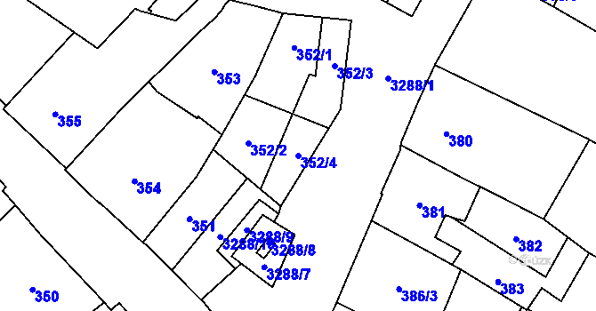 Parcela st. 352/4 v KÚ Mikulov na Moravě, Katastrální mapa