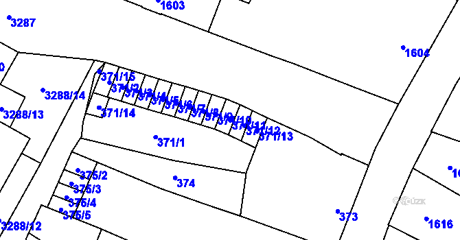Parcela st. 371/11 v KÚ Mikulov na Moravě, Katastrální mapa