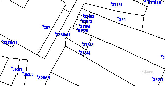 Parcela st. 376/2 v KÚ Mikulov na Moravě, Katastrální mapa