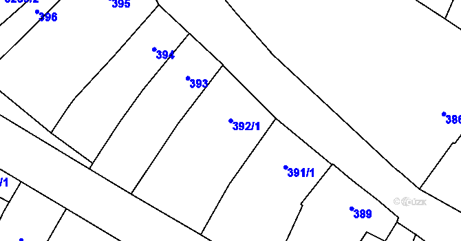 Parcela st. 392/1 v KÚ Mikulov na Moravě, Katastrální mapa