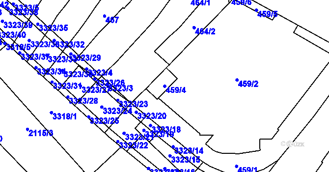 Parcela st. 459/4 v KÚ Mikulov na Moravě, Katastrální mapa