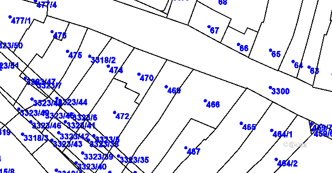 Parcela st. 469 v KÚ Mikulov na Moravě, Katastrální mapa