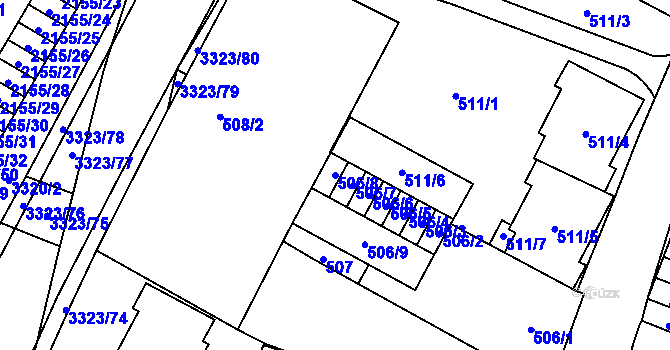 Parcela st. 506/8 v KÚ Mikulov na Moravě, Katastrální mapa