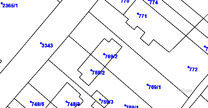 Parcela st. 769/2 v KÚ Mikulov na Moravě, Katastrální mapa