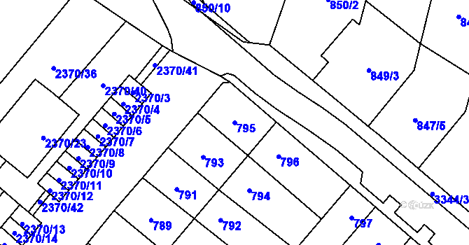 Parcela st. 795 v KÚ Mikulov na Moravě, Katastrální mapa