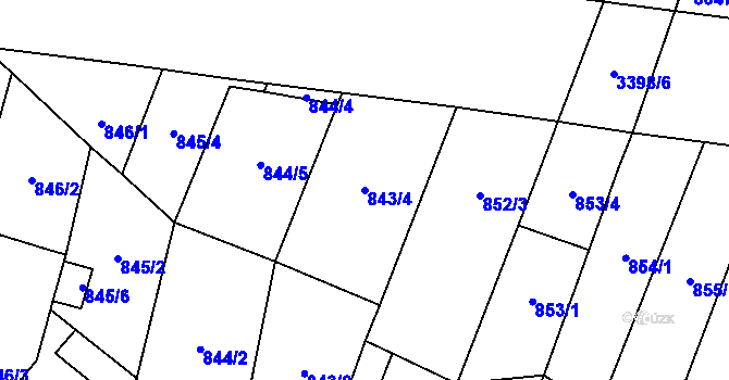 Parcela st. 843/4 v KÚ Mikulov na Moravě, Katastrální mapa