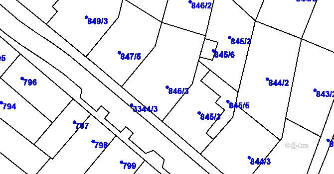 Parcela st. 846/3 v KÚ Mikulov na Moravě, Katastrální mapa