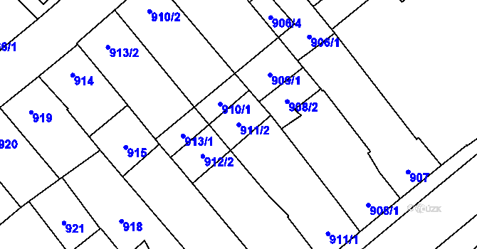 Parcela st. 911/2 v KÚ Mikulov na Moravě, Katastrální mapa