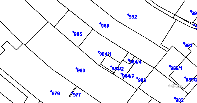 Parcela st. 984/1 v KÚ Mikulov na Moravě, Katastrální mapa