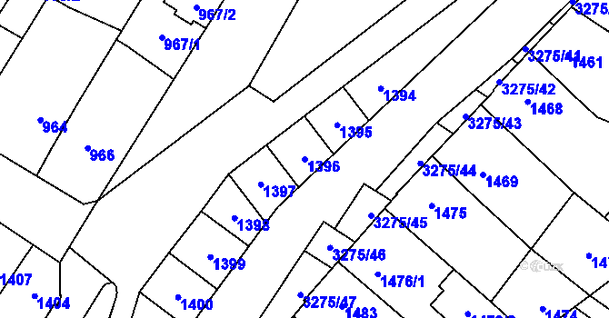 Parcela st. 1396 v KÚ Mikulov na Moravě, Katastrální mapa