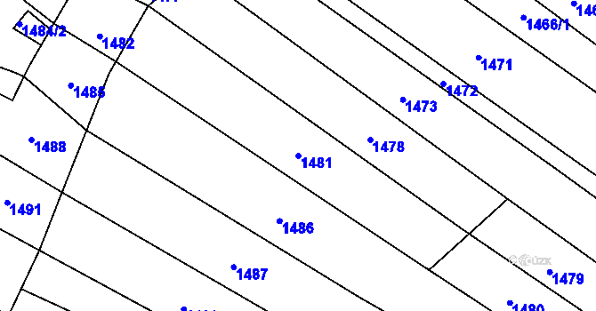 Parcela st. 1481 v KÚ Mikulov na Moravě, Katastrální mapa