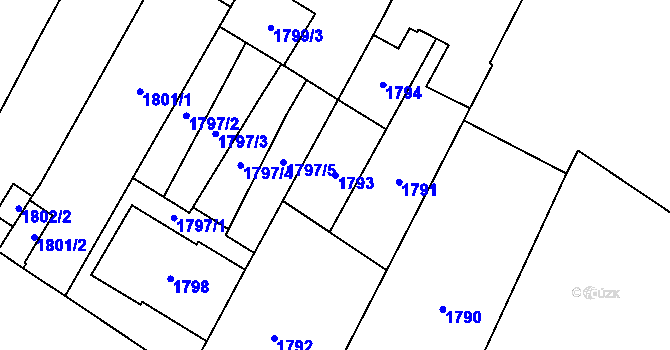 Parcela st. 1793 v KÚ Mikulov na Moravě, Katastrální mapa